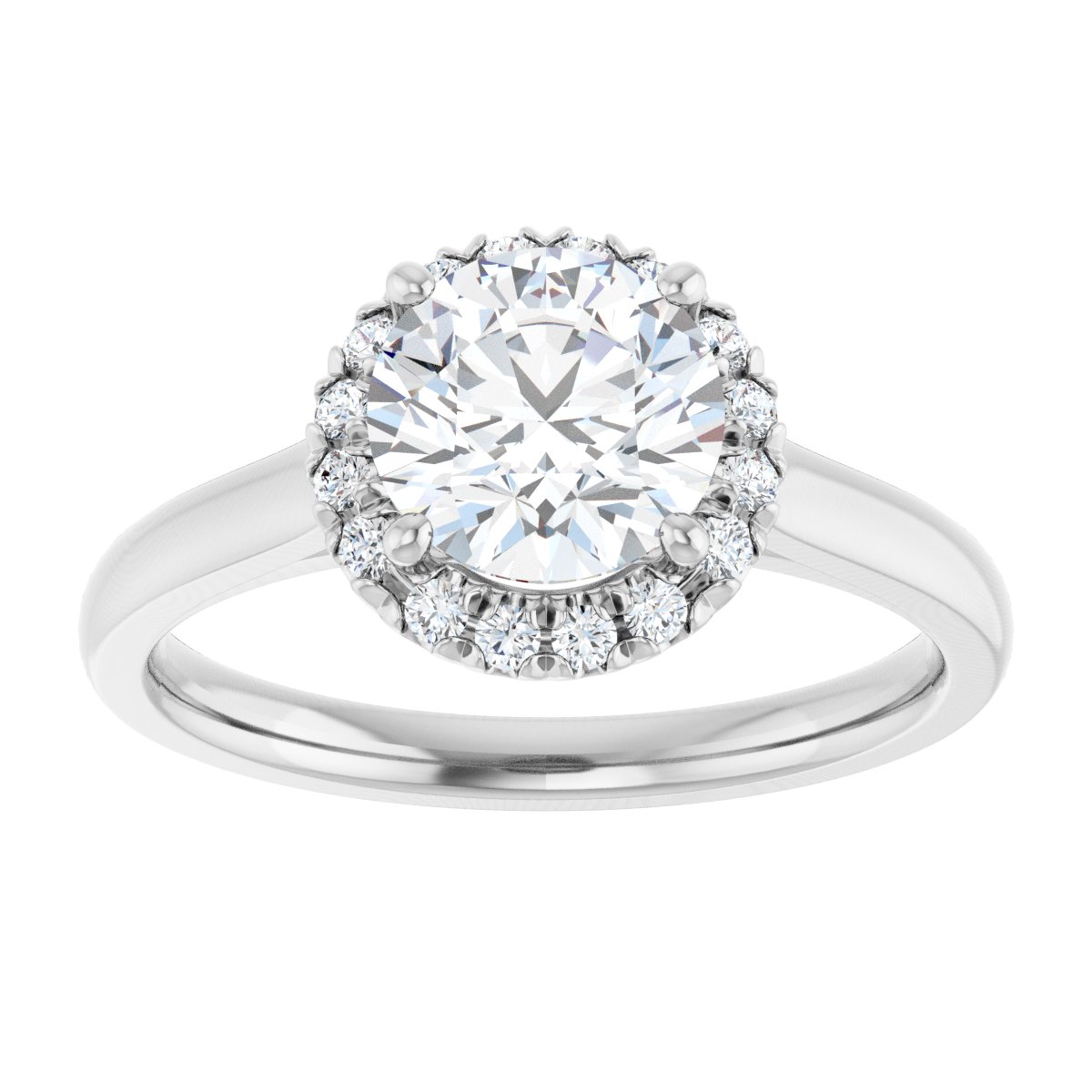 French-Set Halo-Style Engagement Ring