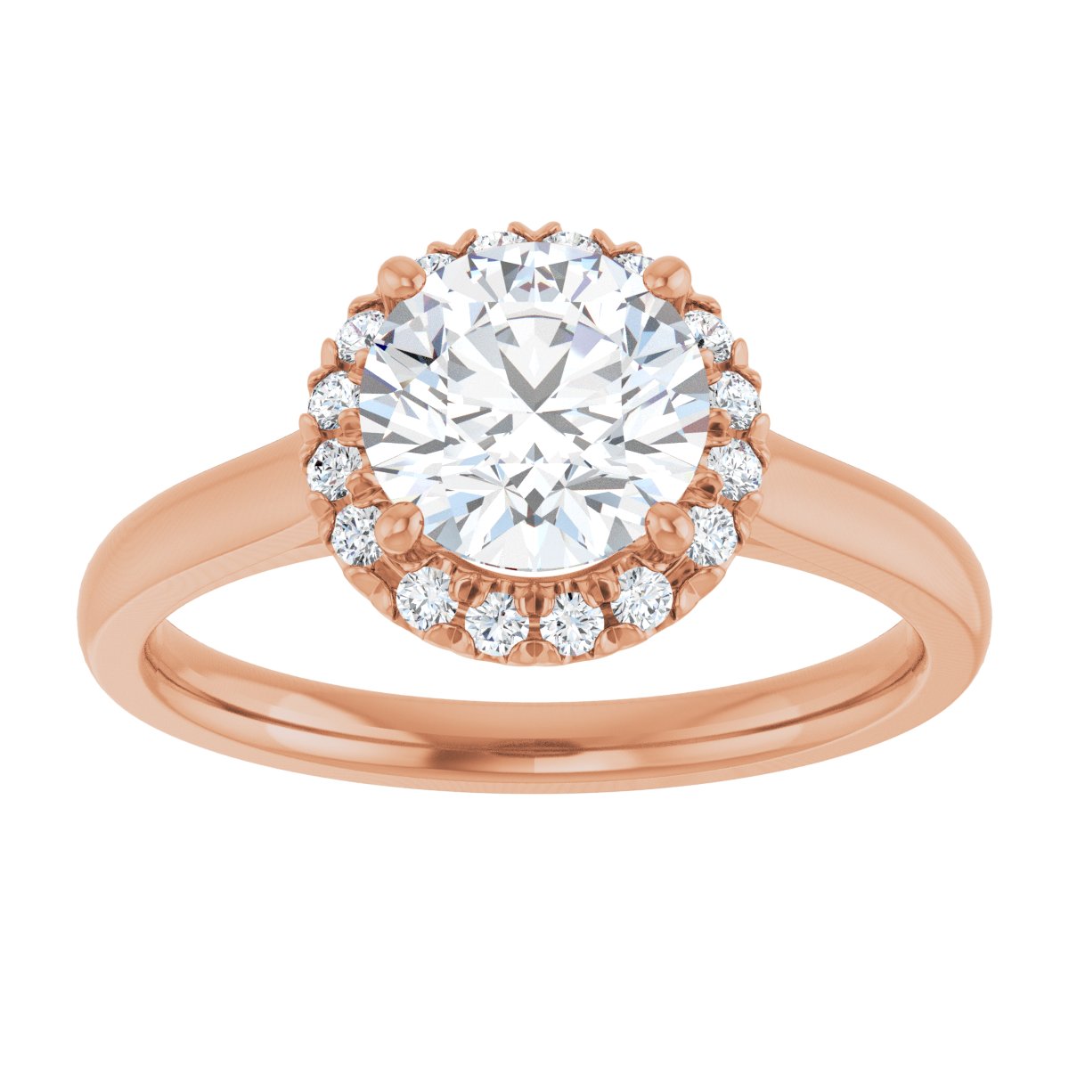 French-Set Halo-Style Engagement Ring