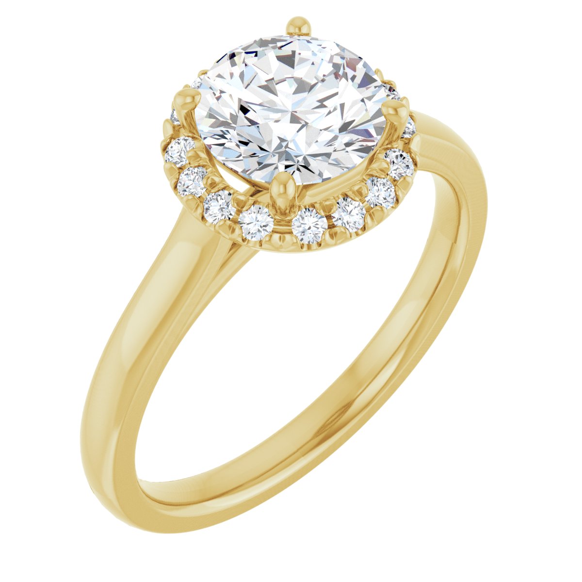French-Set Halo-Style Engagement Ring