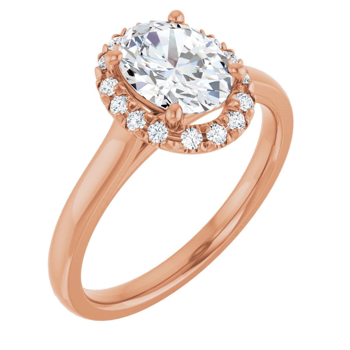 French-Set Halo-Style Engagement Ring