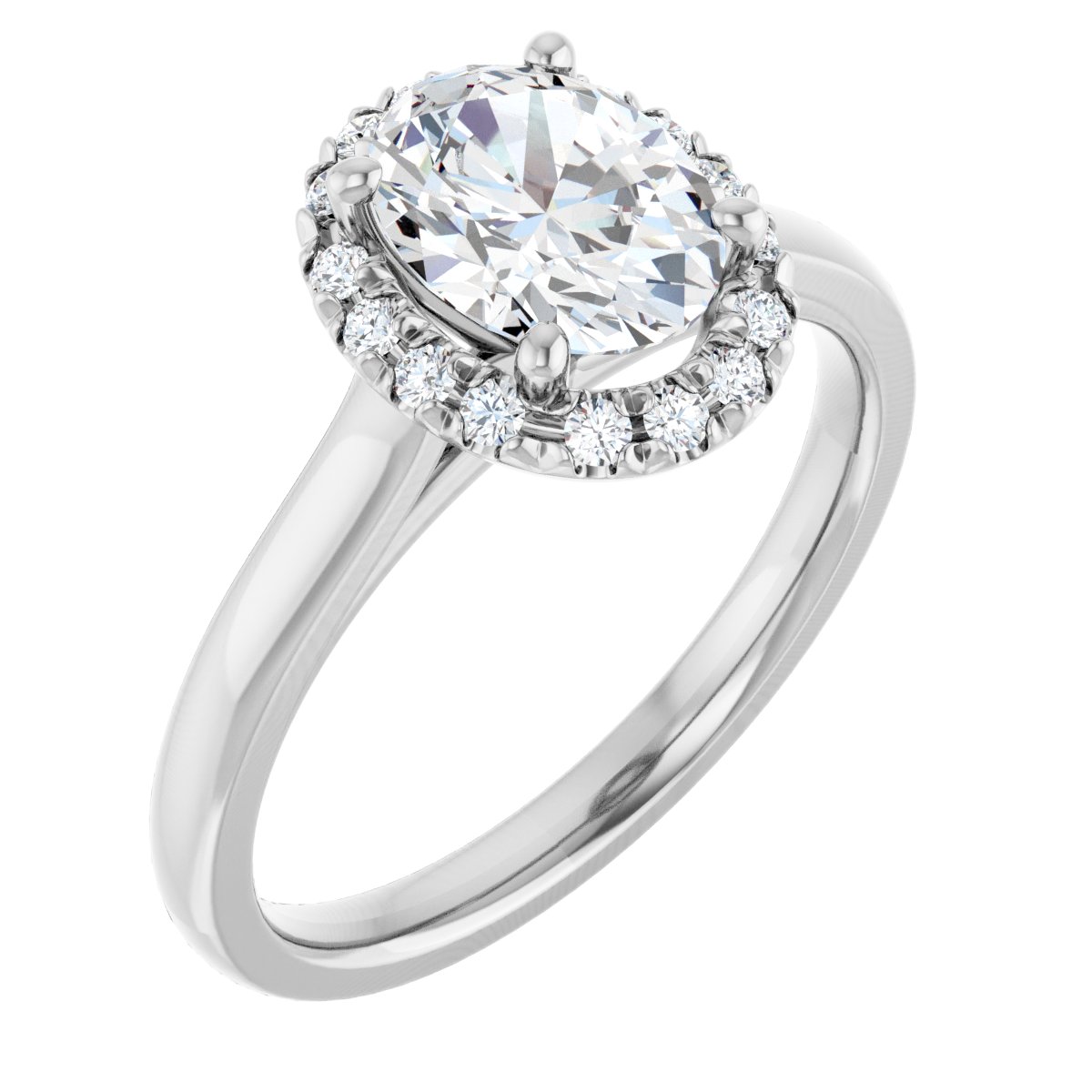 French-Set Halo-Style Engagement Ring