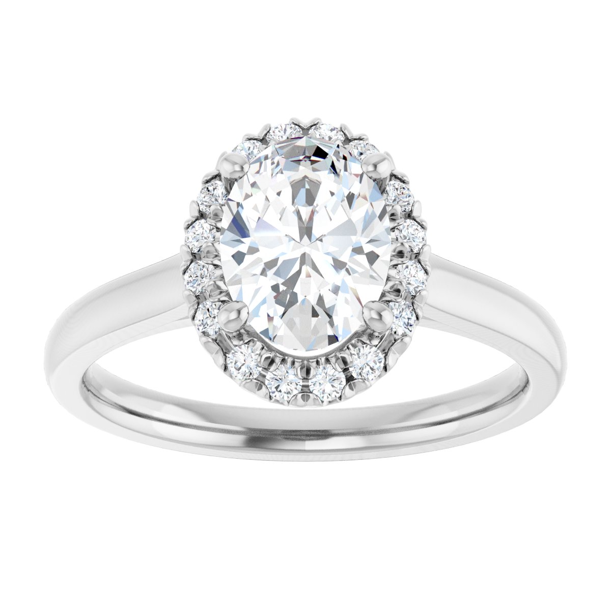 French-Set Halo-Style Engagement Ring