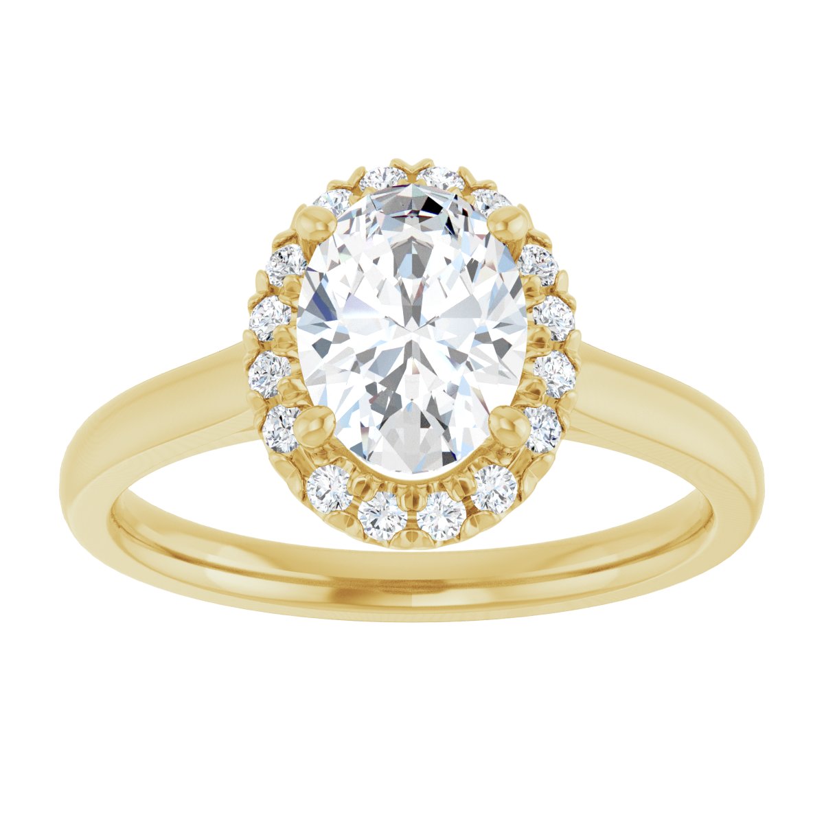 French-Set Halo-Style Engagement Ring