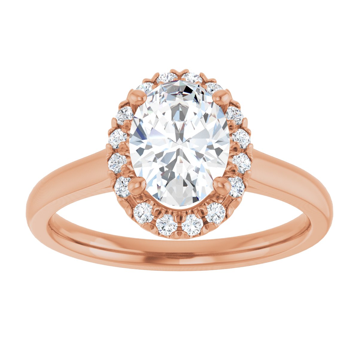 French-Set Halo-Style Engagement Ring