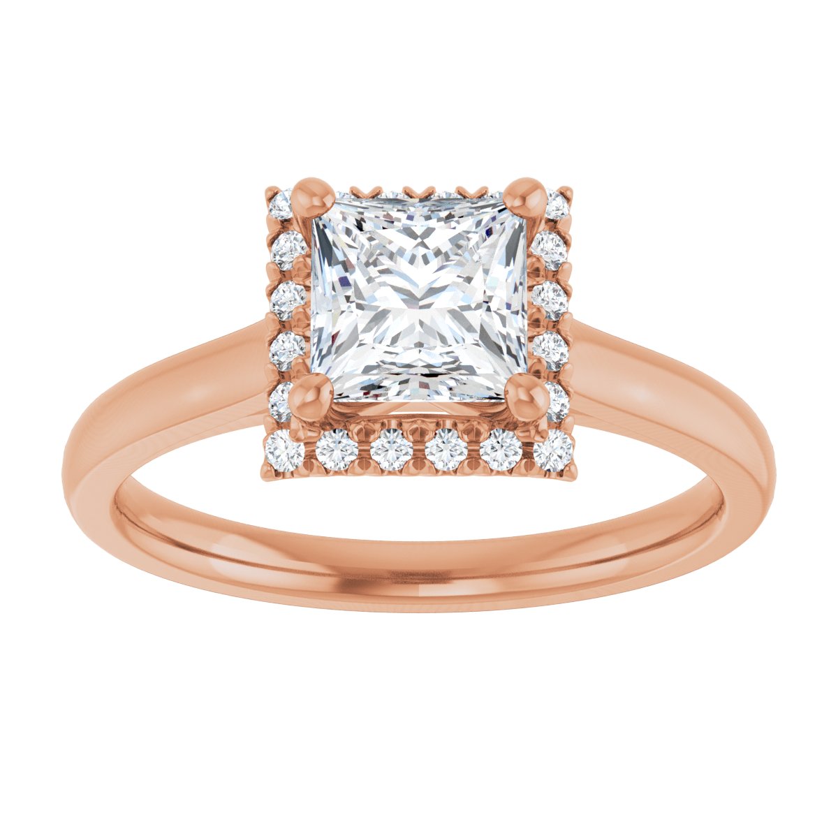 French-Set Halo-Style Engagement Ring