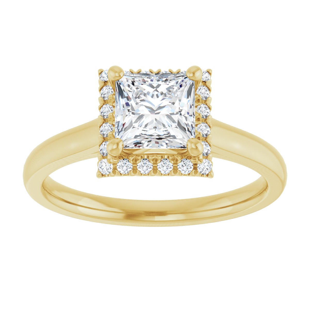French-Set Halo-Style Engagement Ring