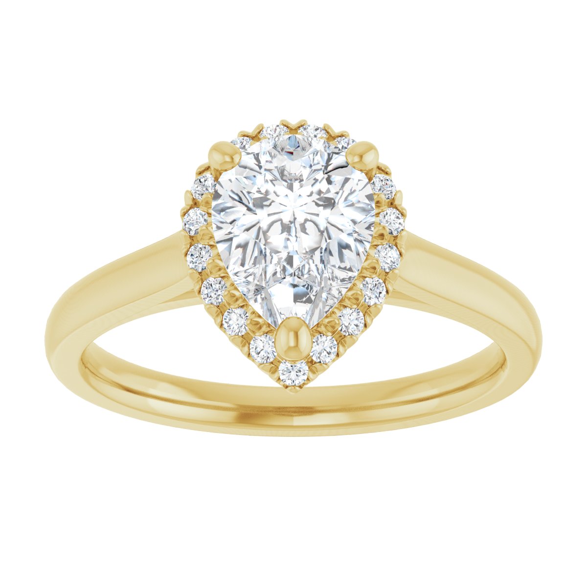 French-Set Halo-Style Engagement Ring