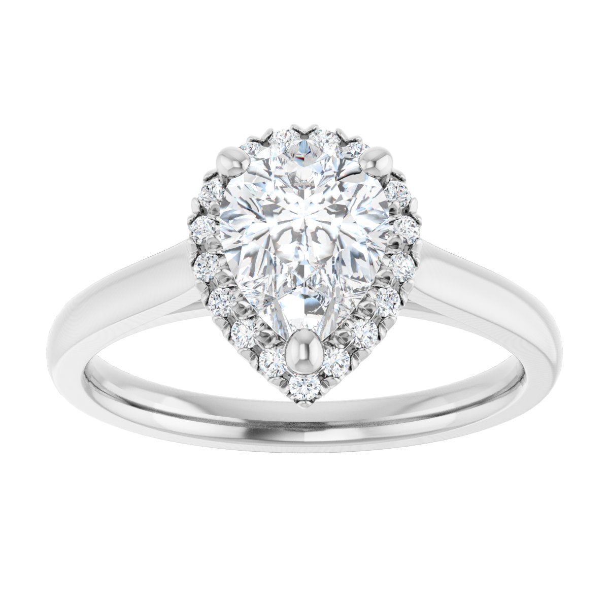 French-Set Halo-Style Engagement Ring