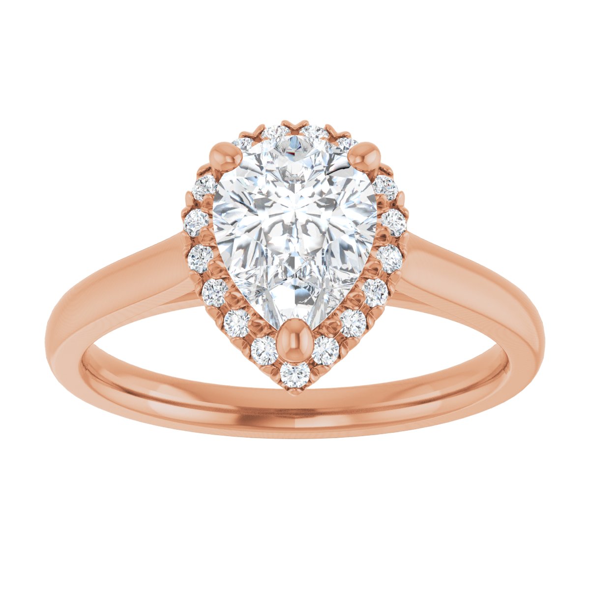 French-Set Halo-Style Engagement Ring