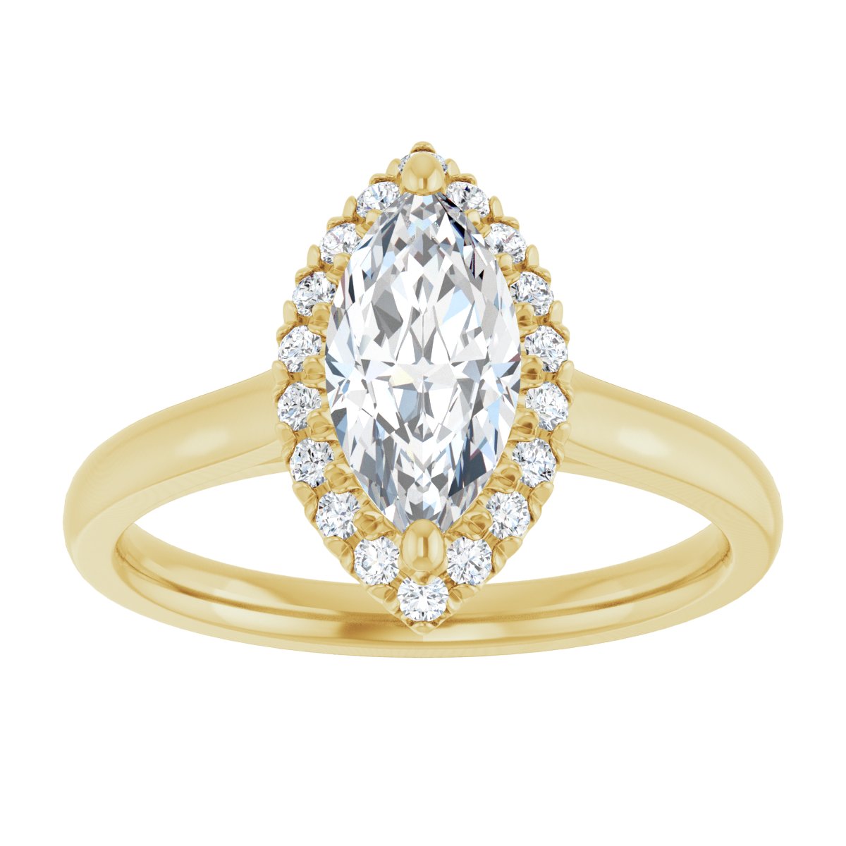 French-Set Halo-Style Engagement Ring