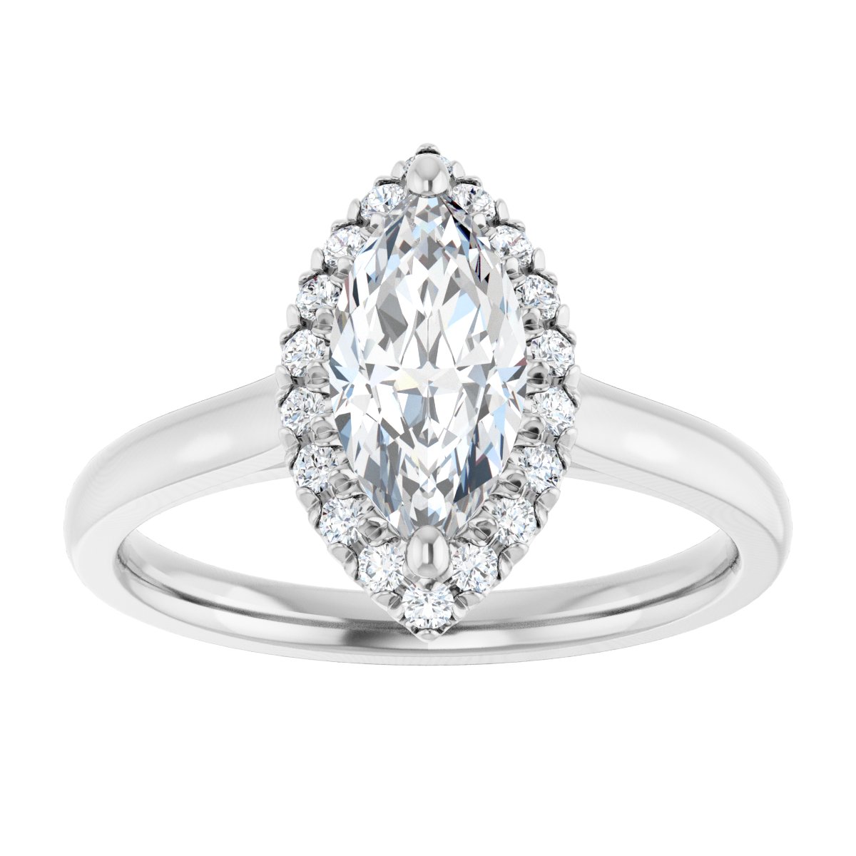 French-Set Halo-Style Engagement Ring