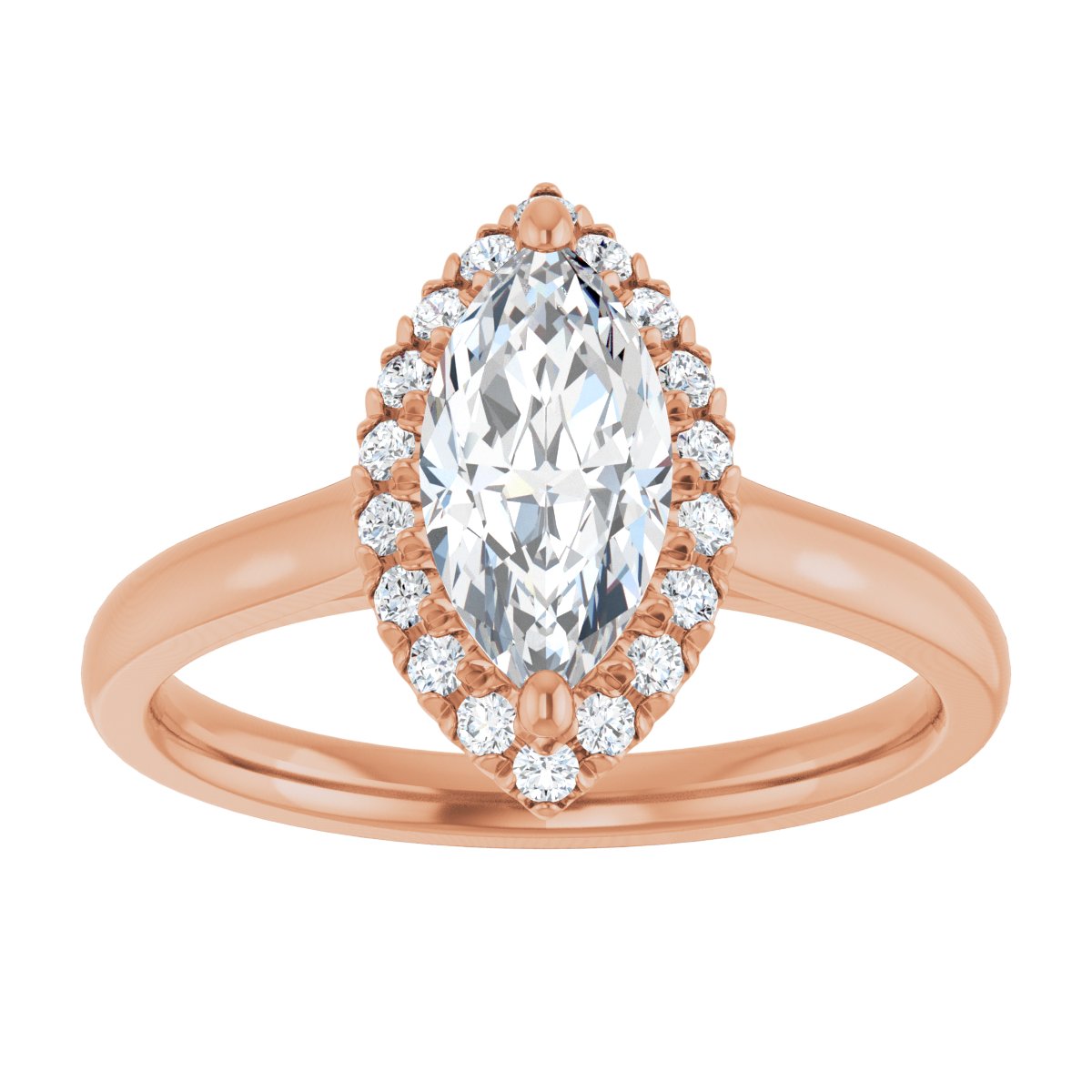 French-Set Halo-Style Engagement Ring