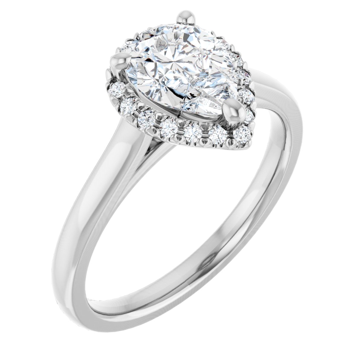 French-Set Halo-Style Engagement Ring
