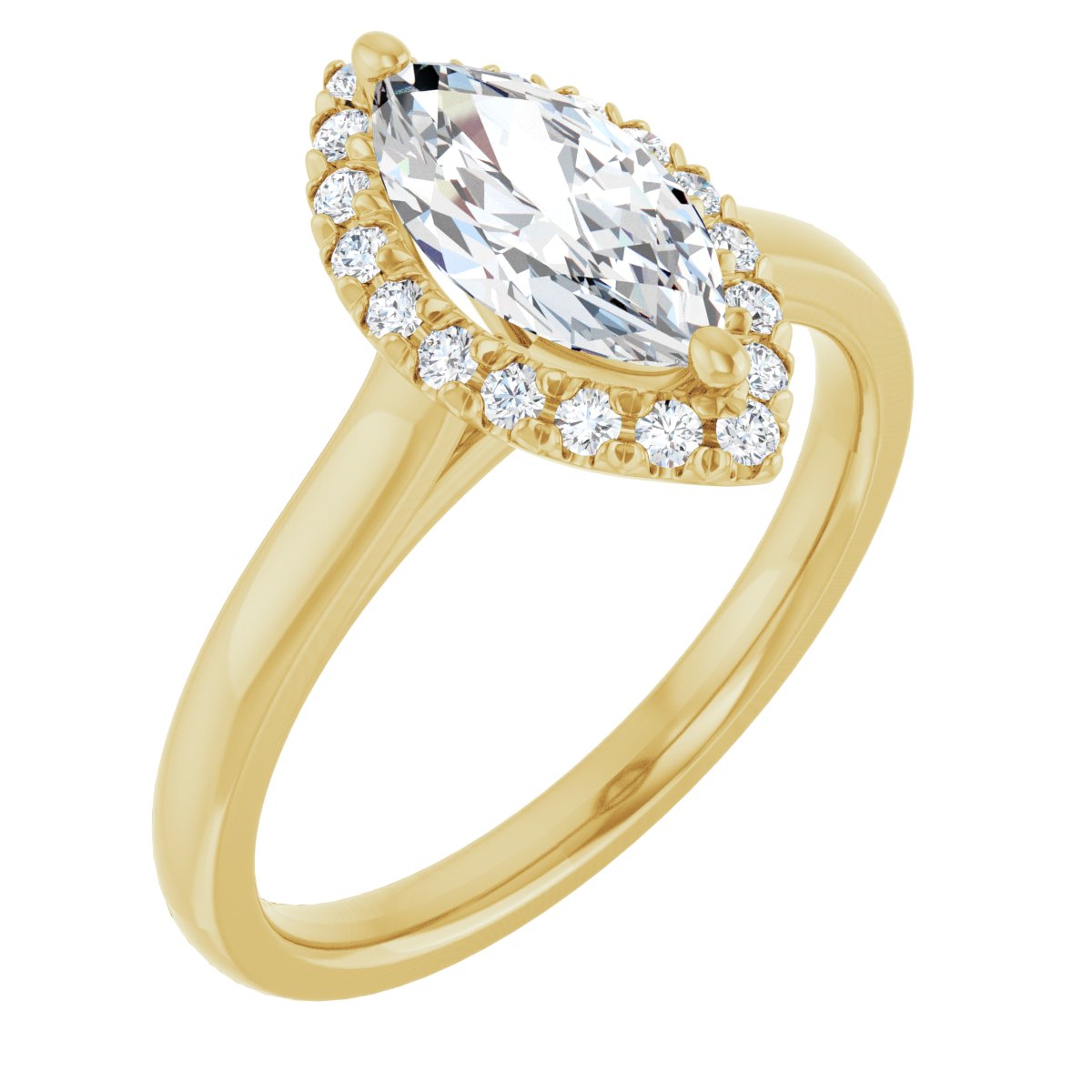 French-Set Halo-Style Engagement Ring