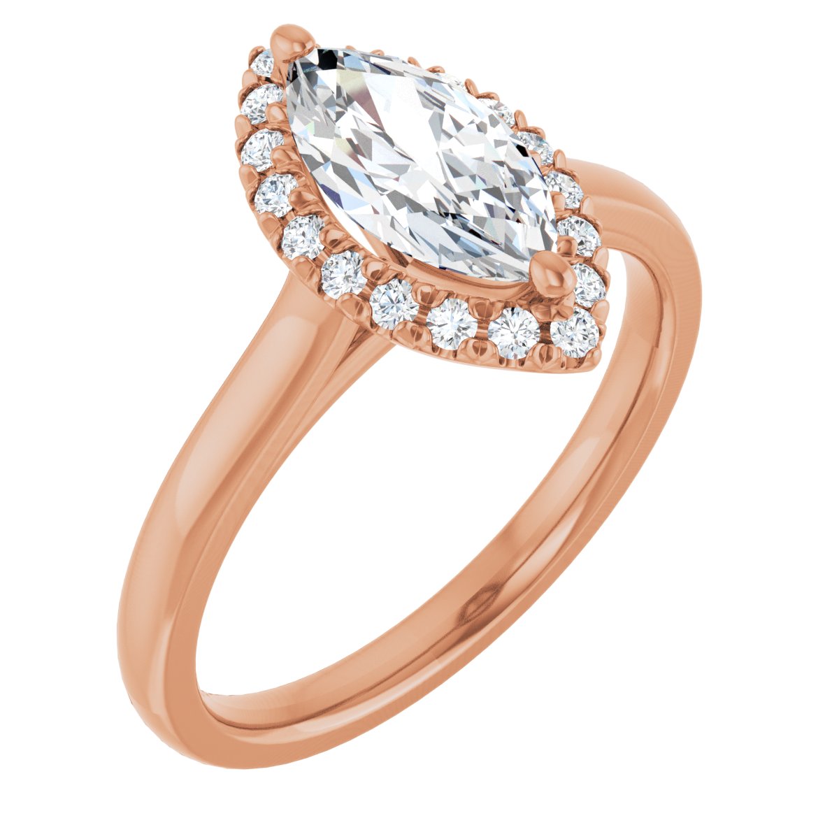 French-Set Halo-Style Engagement Ring