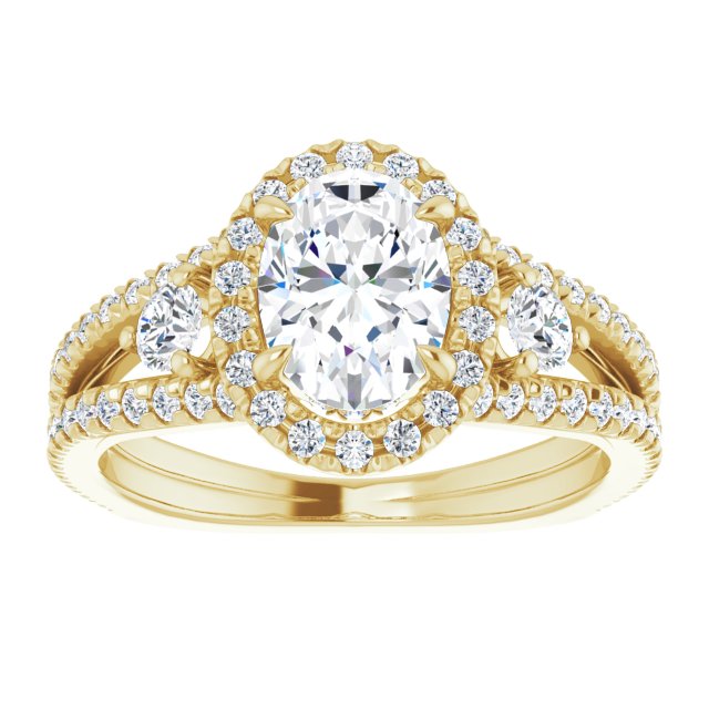 French-Set Halo-Style Engagement Ring or Band