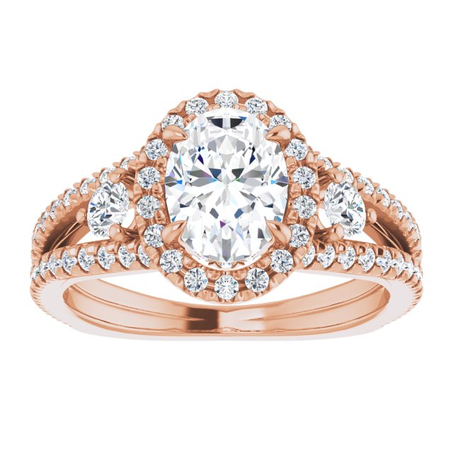 French-Set Halo-Style Engagement Ring or Band