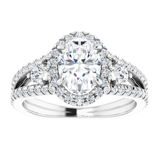 French-Set Halo-Style Engagement Ring or Band