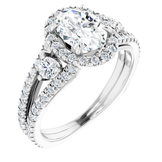 French-Set Halo-Style Engagement Ring or Band