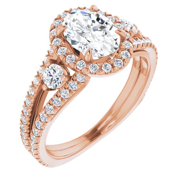 French-Set Halo-Style Engagement Ring or Band
