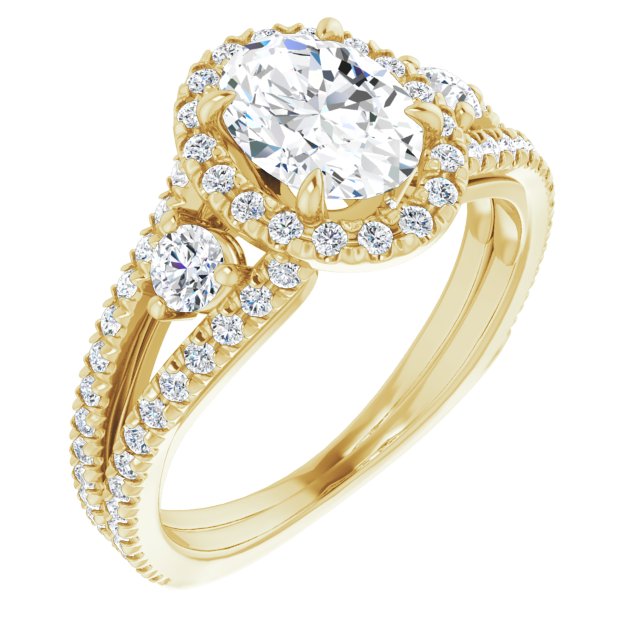 French-Set Halo-Style Engagement Ring or Band