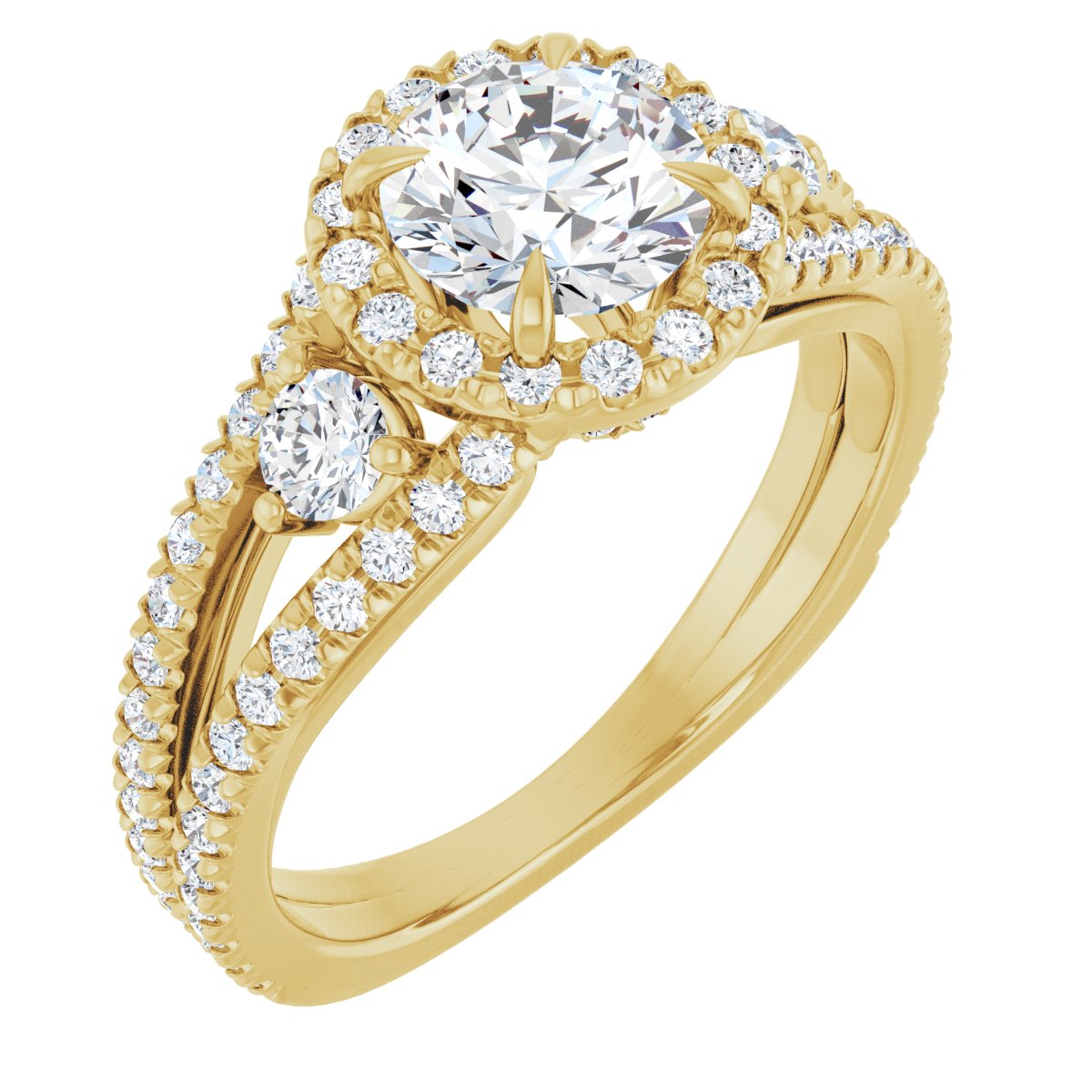 French-Set Halo-Style Engagement Ring or Band