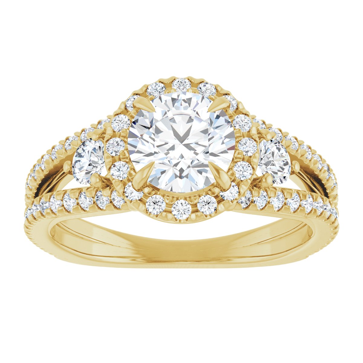 French-Set Halo-Style Engagement Ring or Band