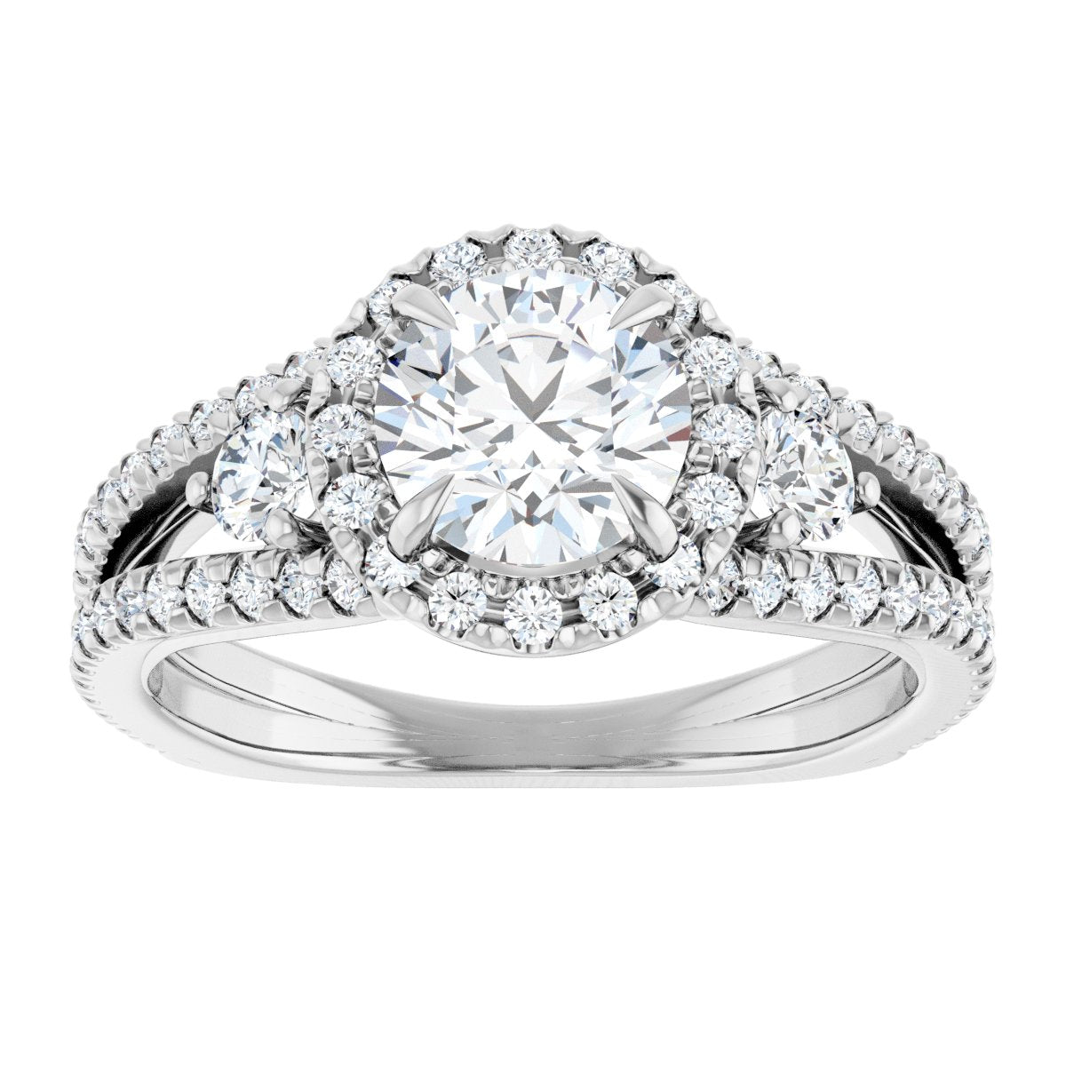 French-Set Halo-Style Engagement Ring or Band