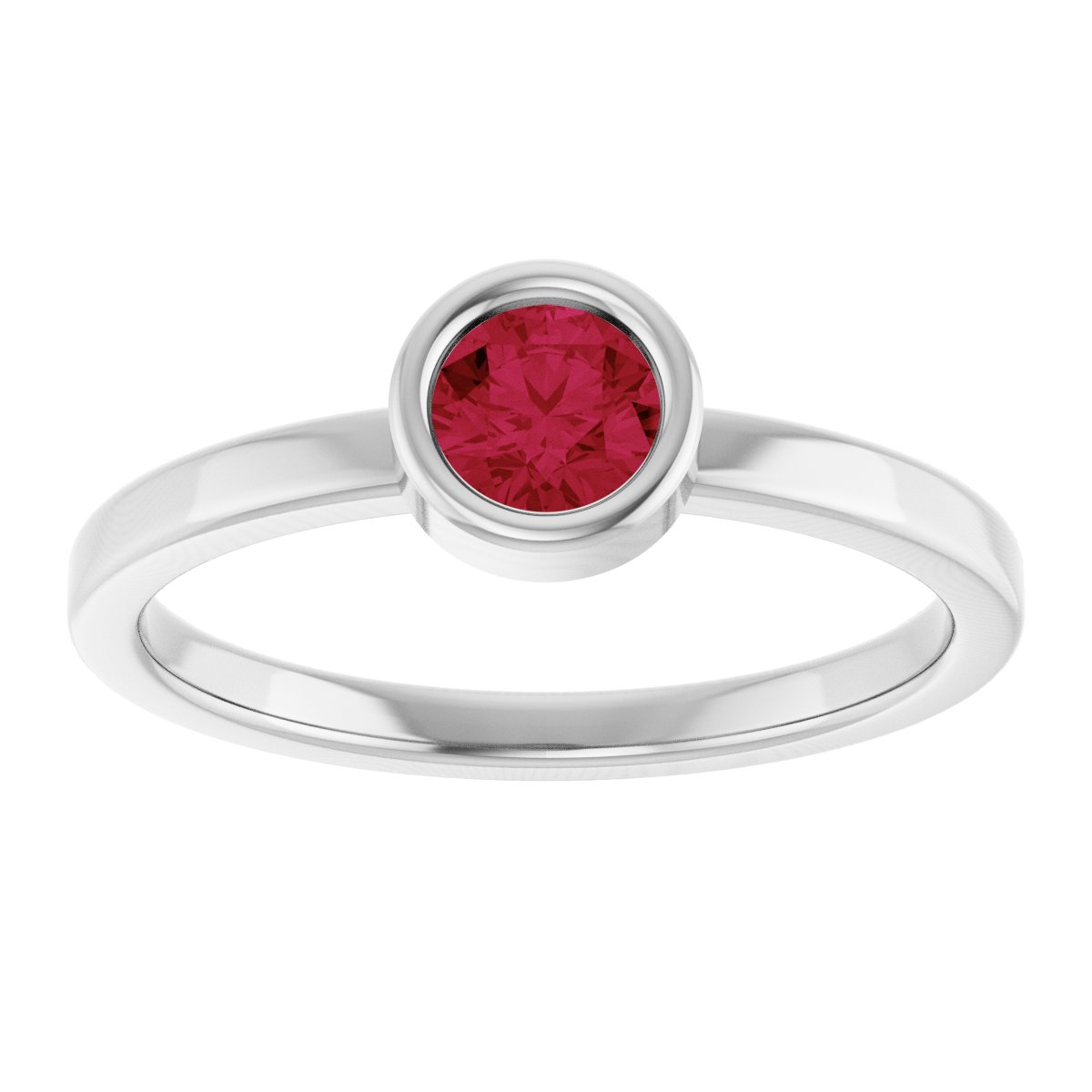Bezel-Set Solitaire Ring -  Natural Ruby