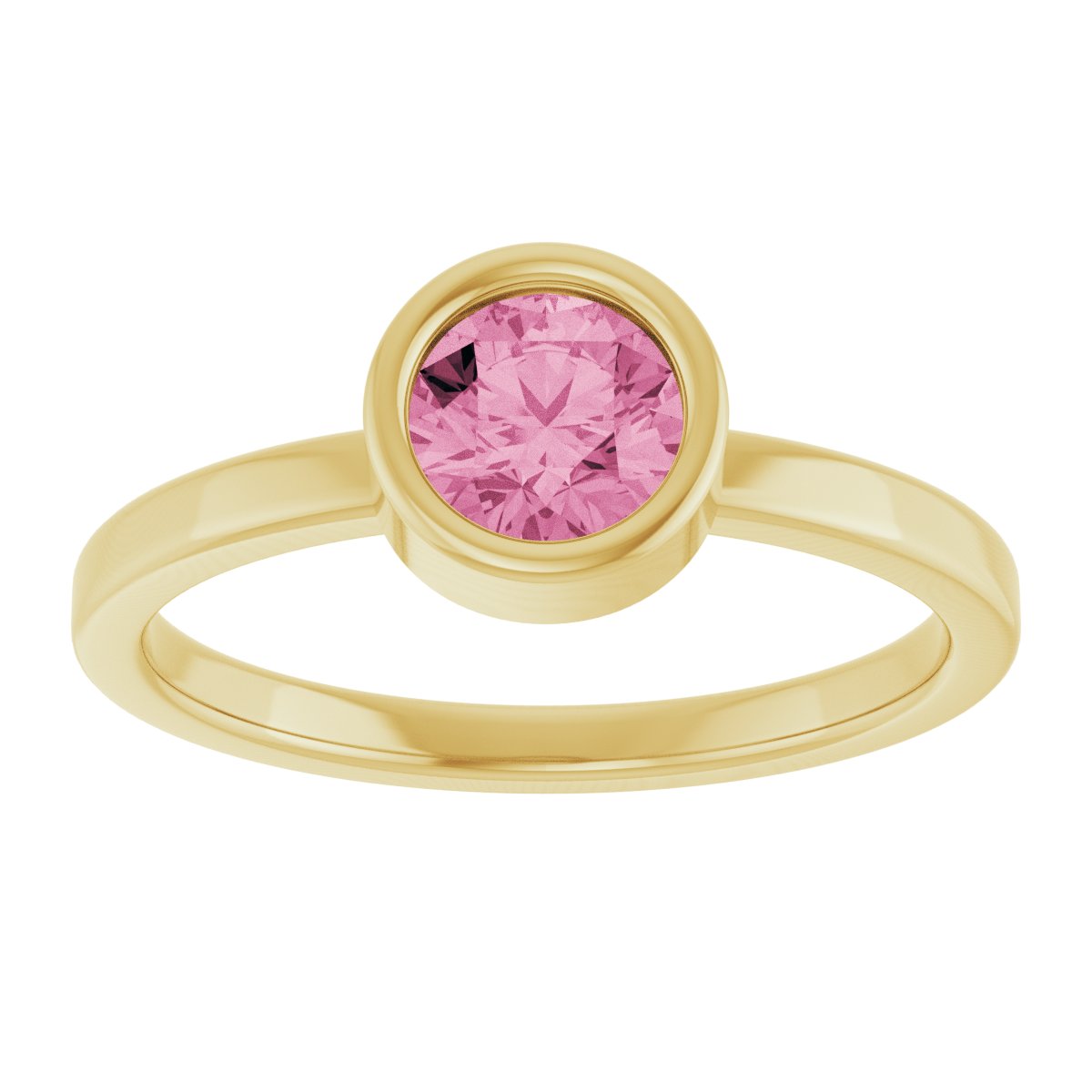 Bezel-Set Pink Tourmaline Ring