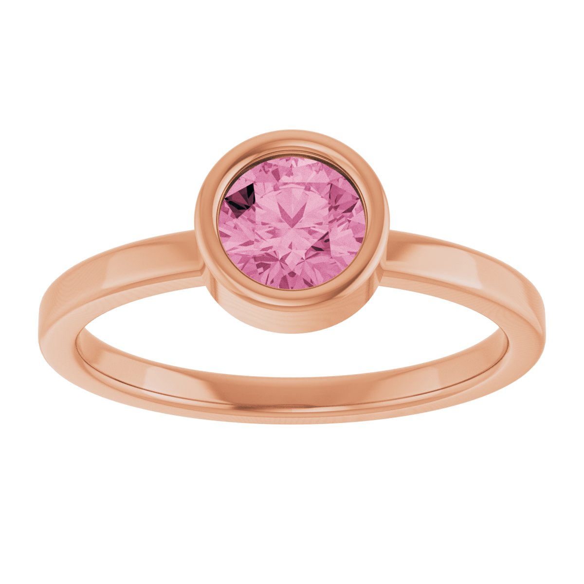 Bezel-Set Pink Tourmaline Ring
