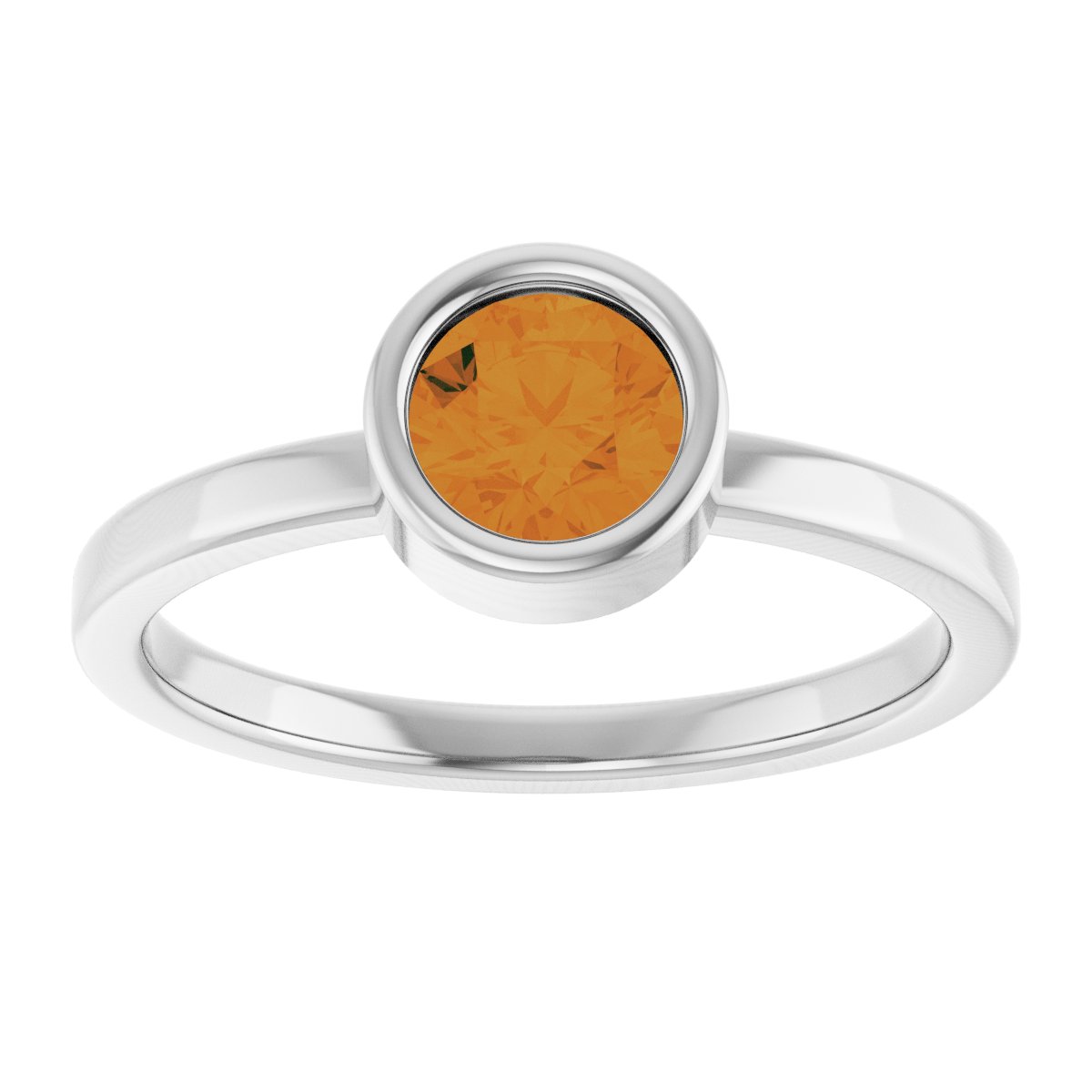 Bezel-Set Solitaire Ring -  Natural Citrine