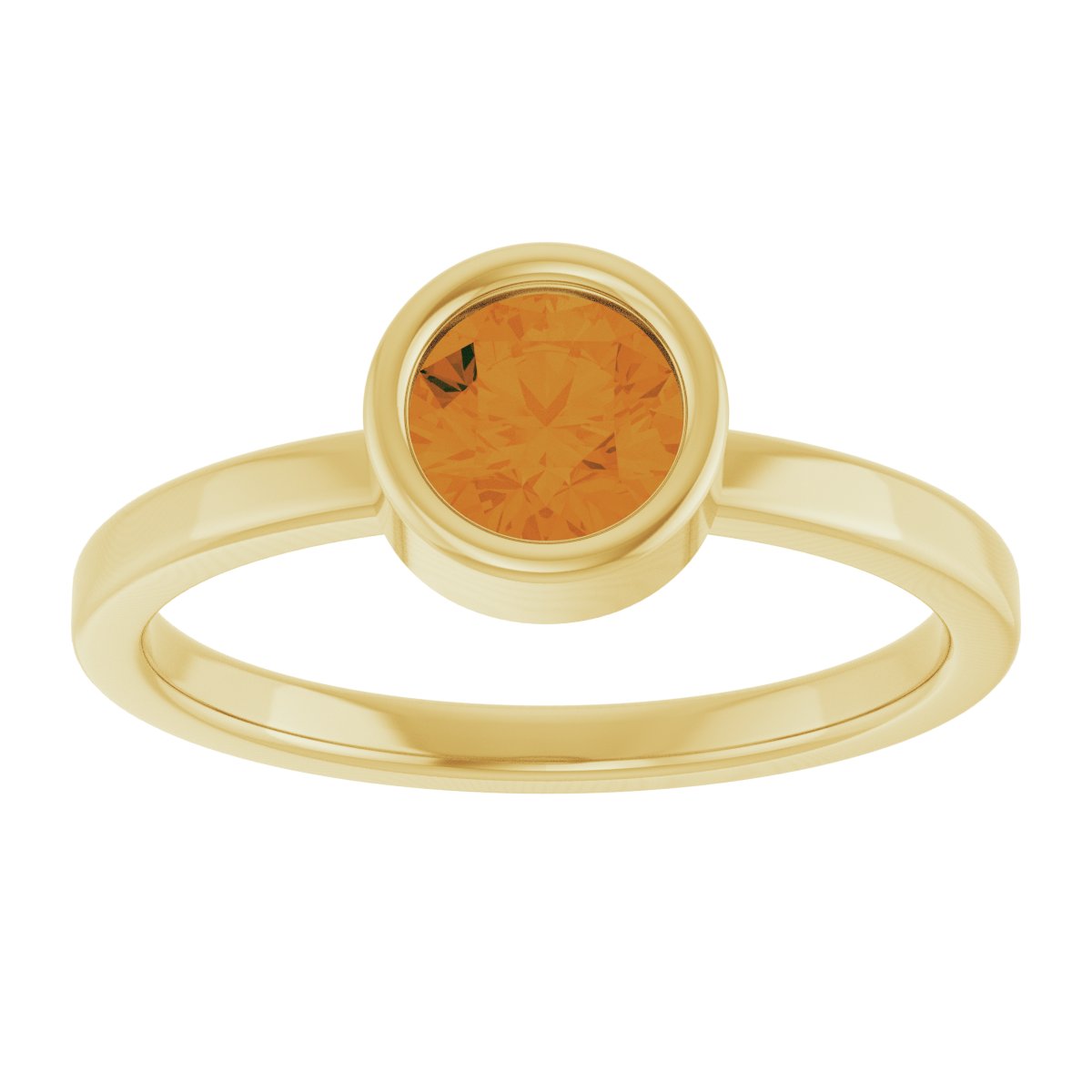 Bezel-Set Solitaire Ring -  Natural Citrine