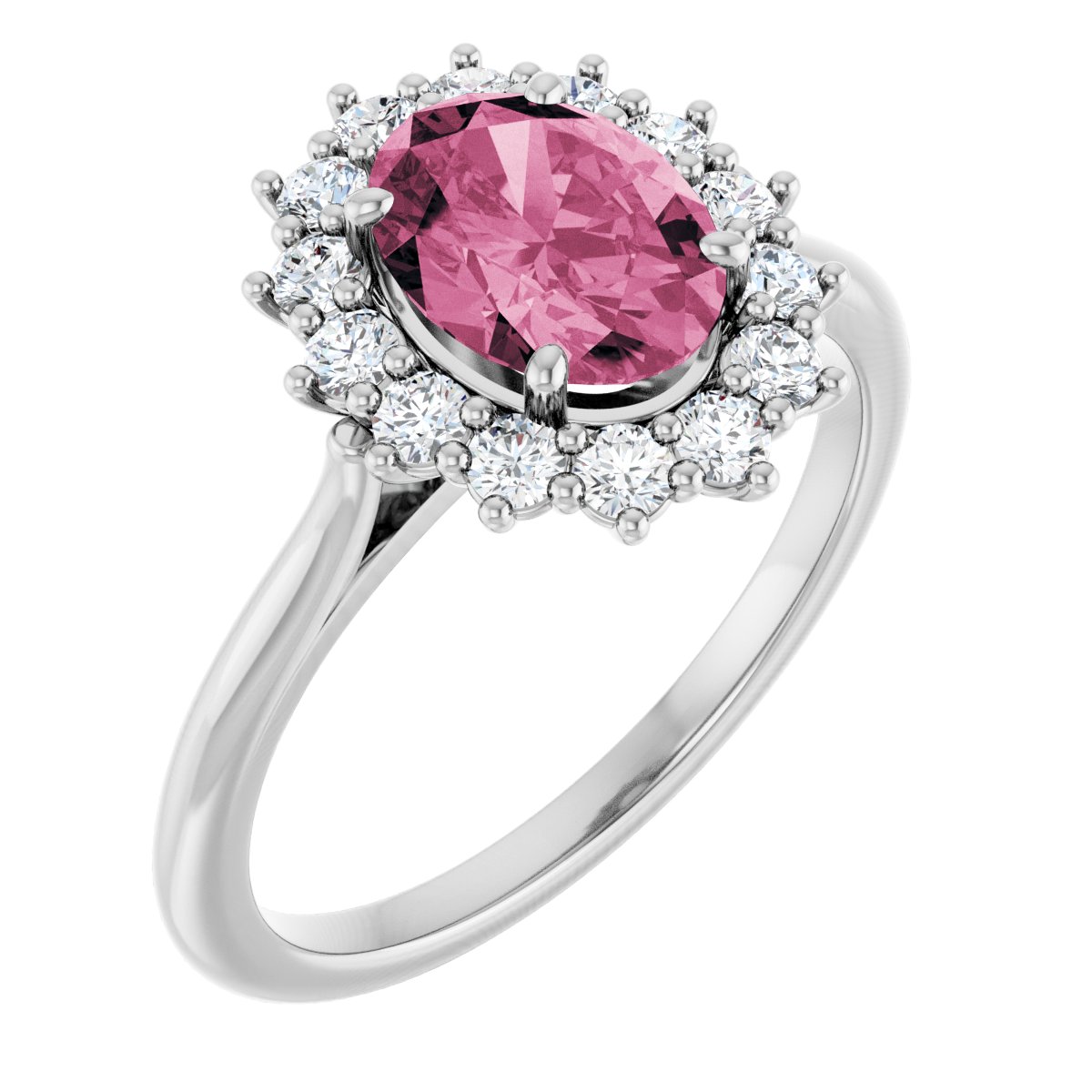 Pink Tourmaline Halo Ring