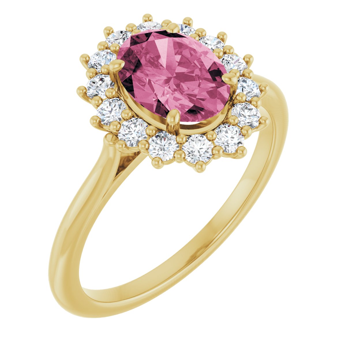 Pink Tourmaline Halo Ring
