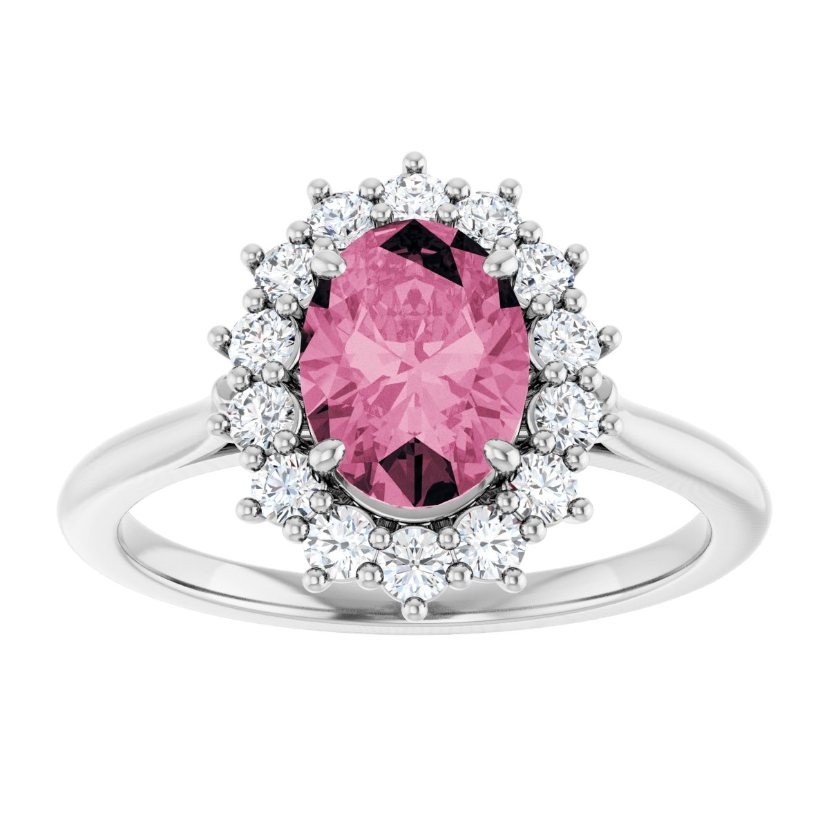 Pink Tourmaline Halo Ring
