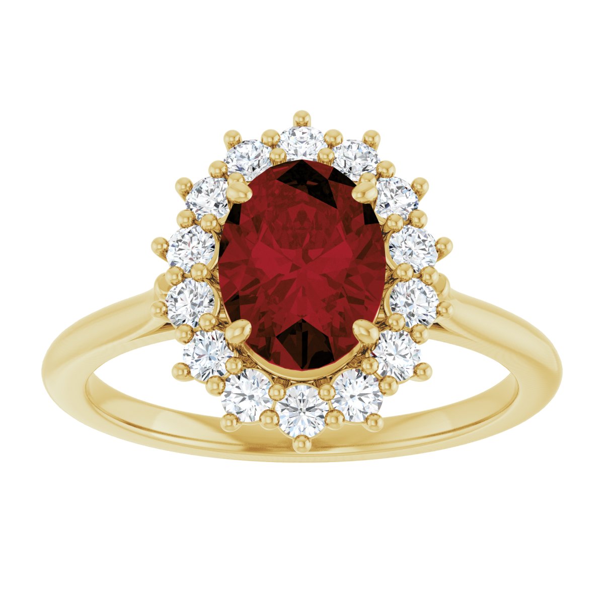 Garnet Halo Ring
