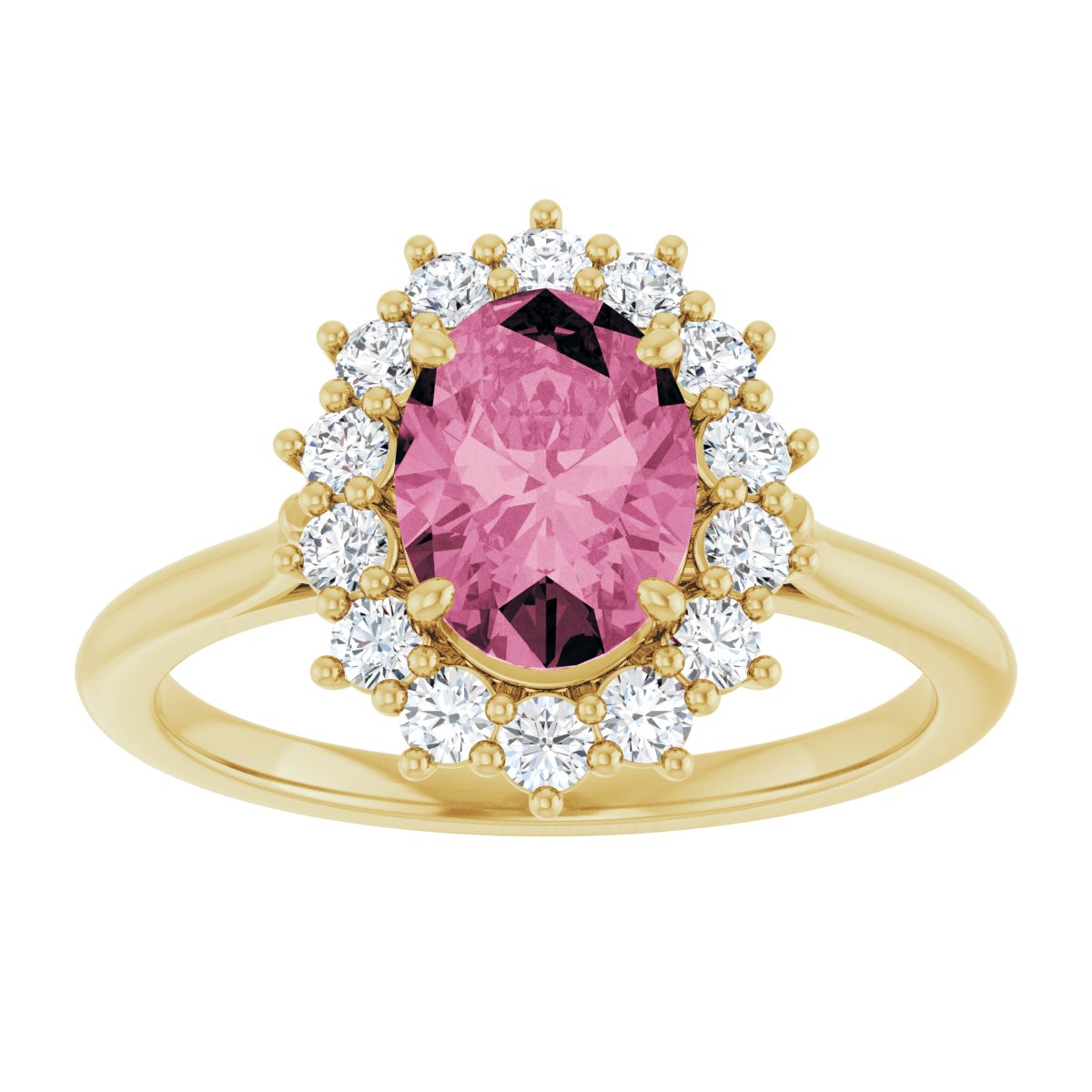Pink Tourmaline Halo Ring