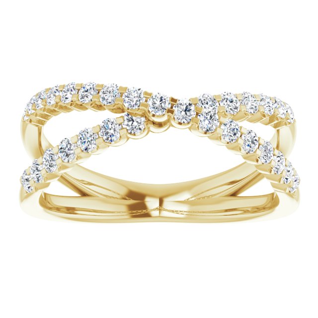 Accented Criss-Cross Ring