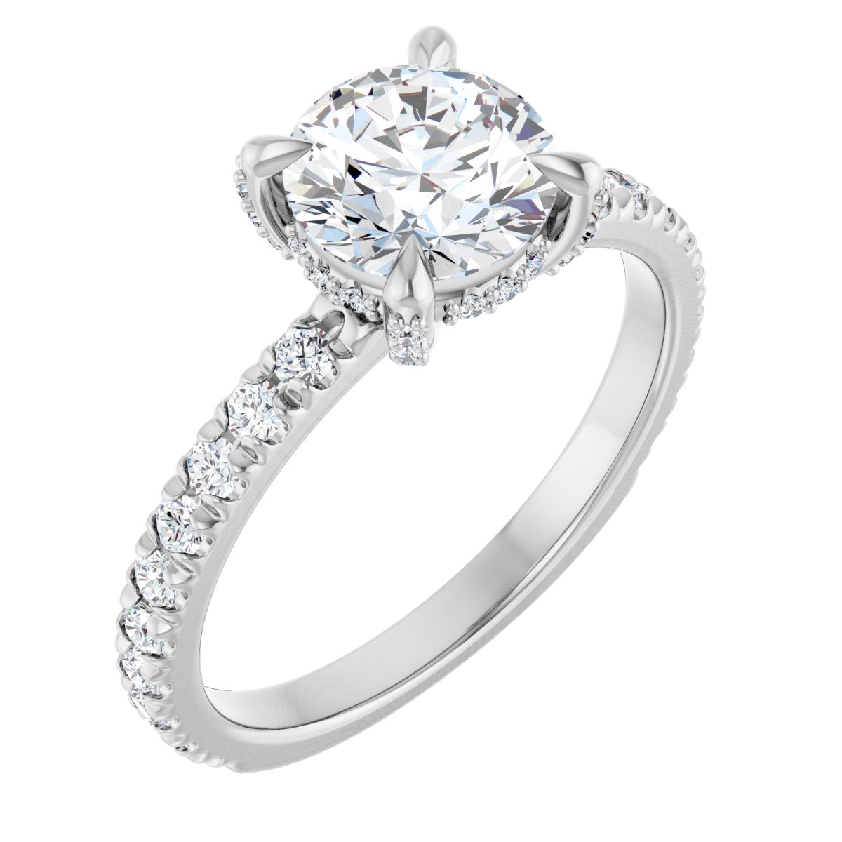 Hidden Halo-Style Engagement Ring