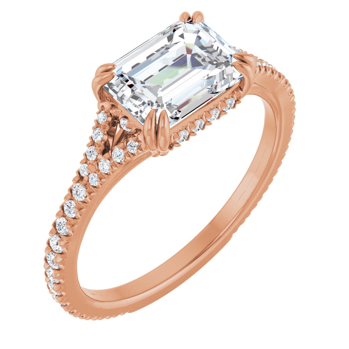 French-Set Accented Engagement Ring or Band
