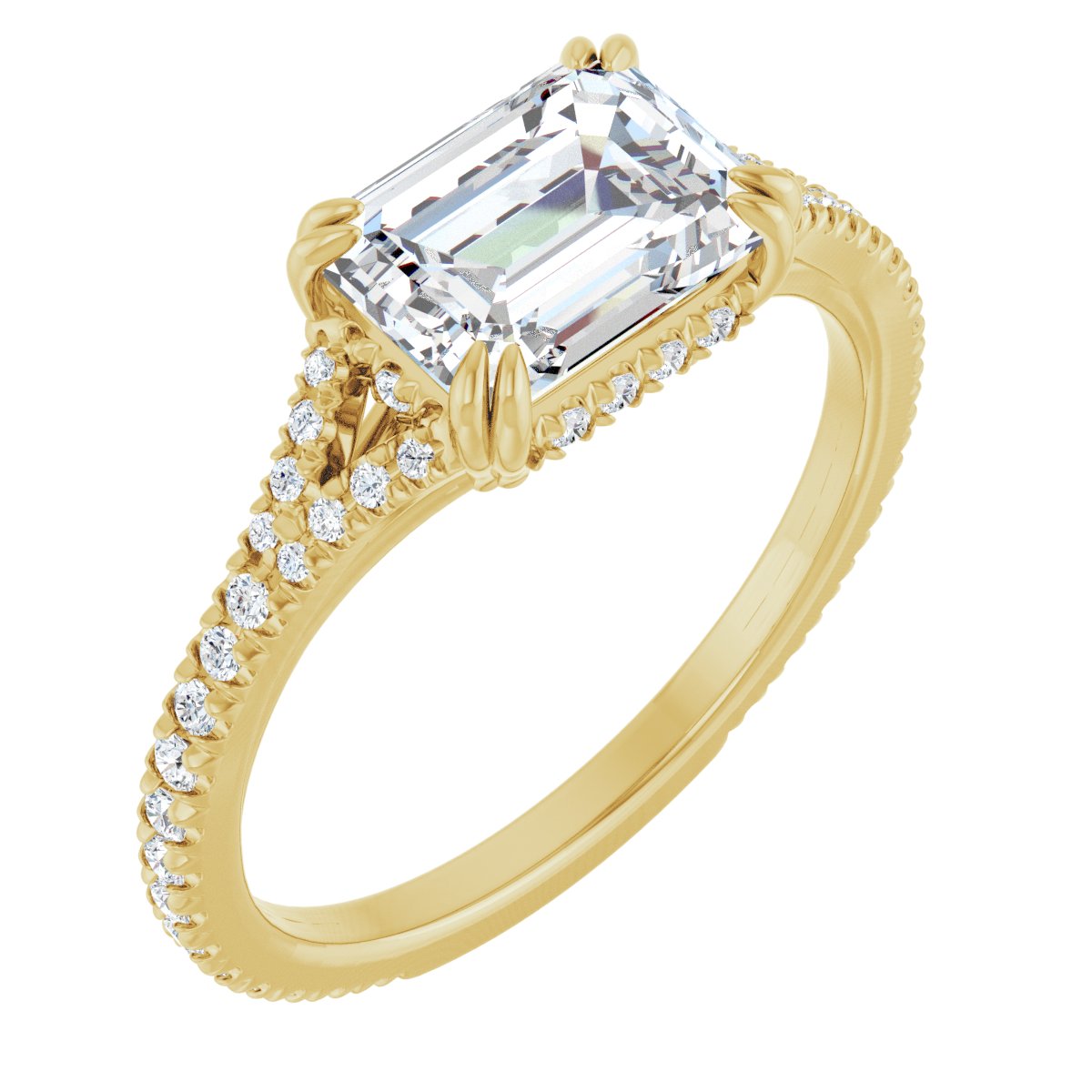 French-Set Accented Engagement Ring or Band