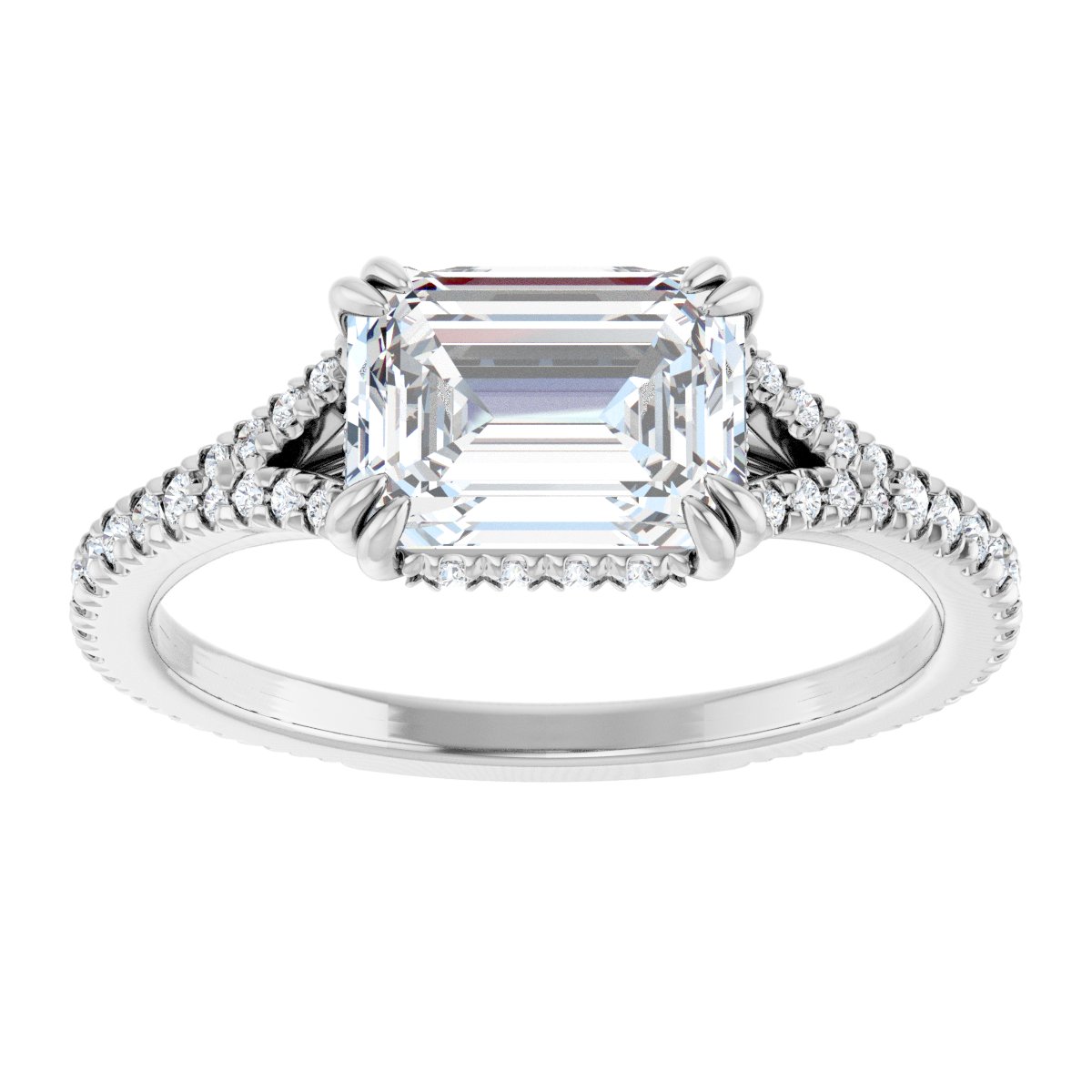 French-Set Accented Engagement Ring or Band