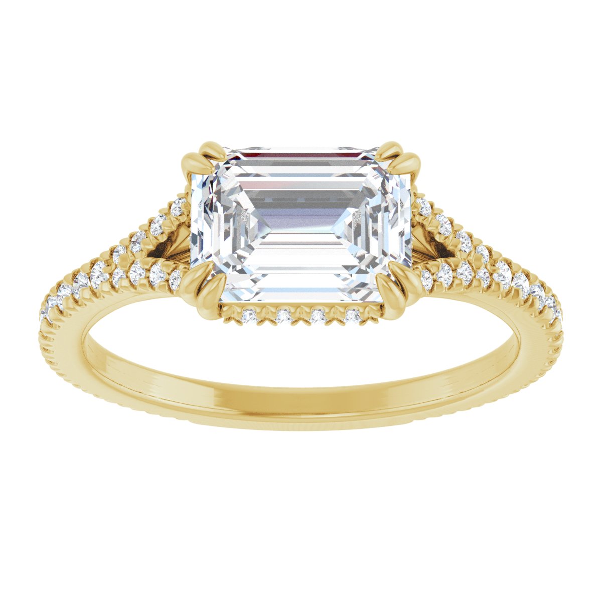 French-Set Accented Engagement Ring or Band