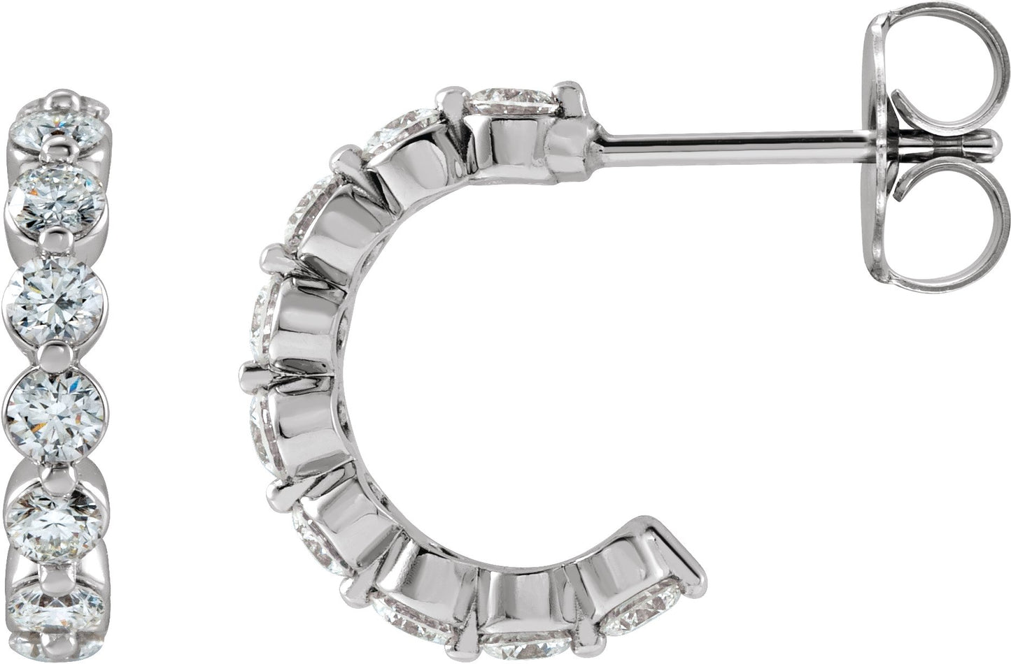 Accented Hoop Earrings - Natural Diamond