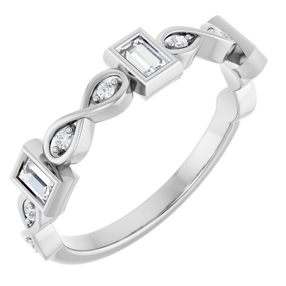 Anniversary Band  - Straight Baguette