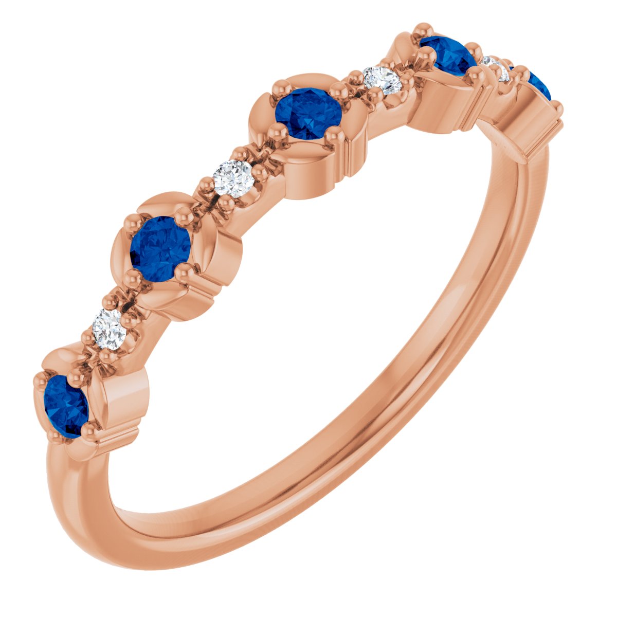 Stackable Ring - Natural Blue Sapphire