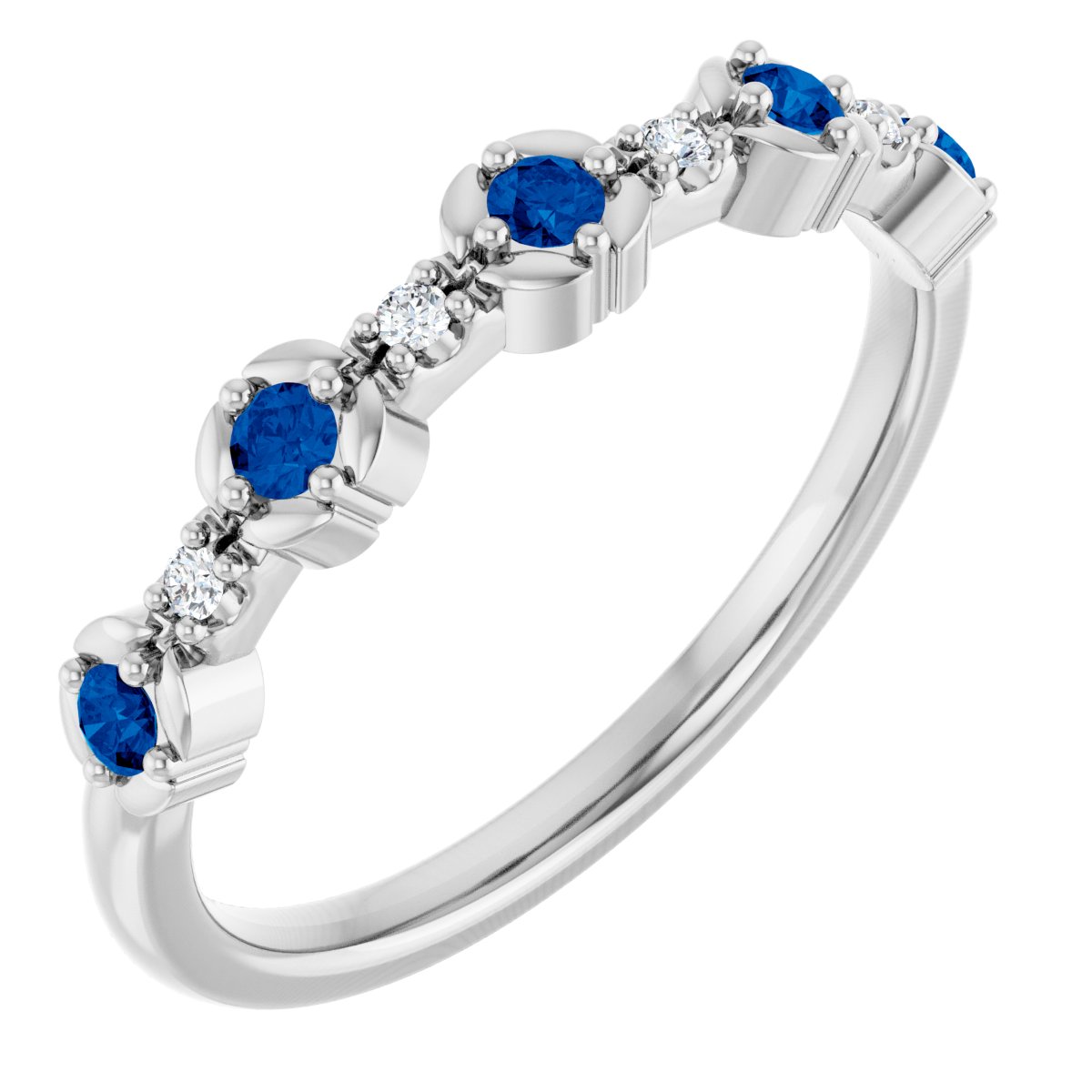 Stackable Ring - Natural Blue Sapphire