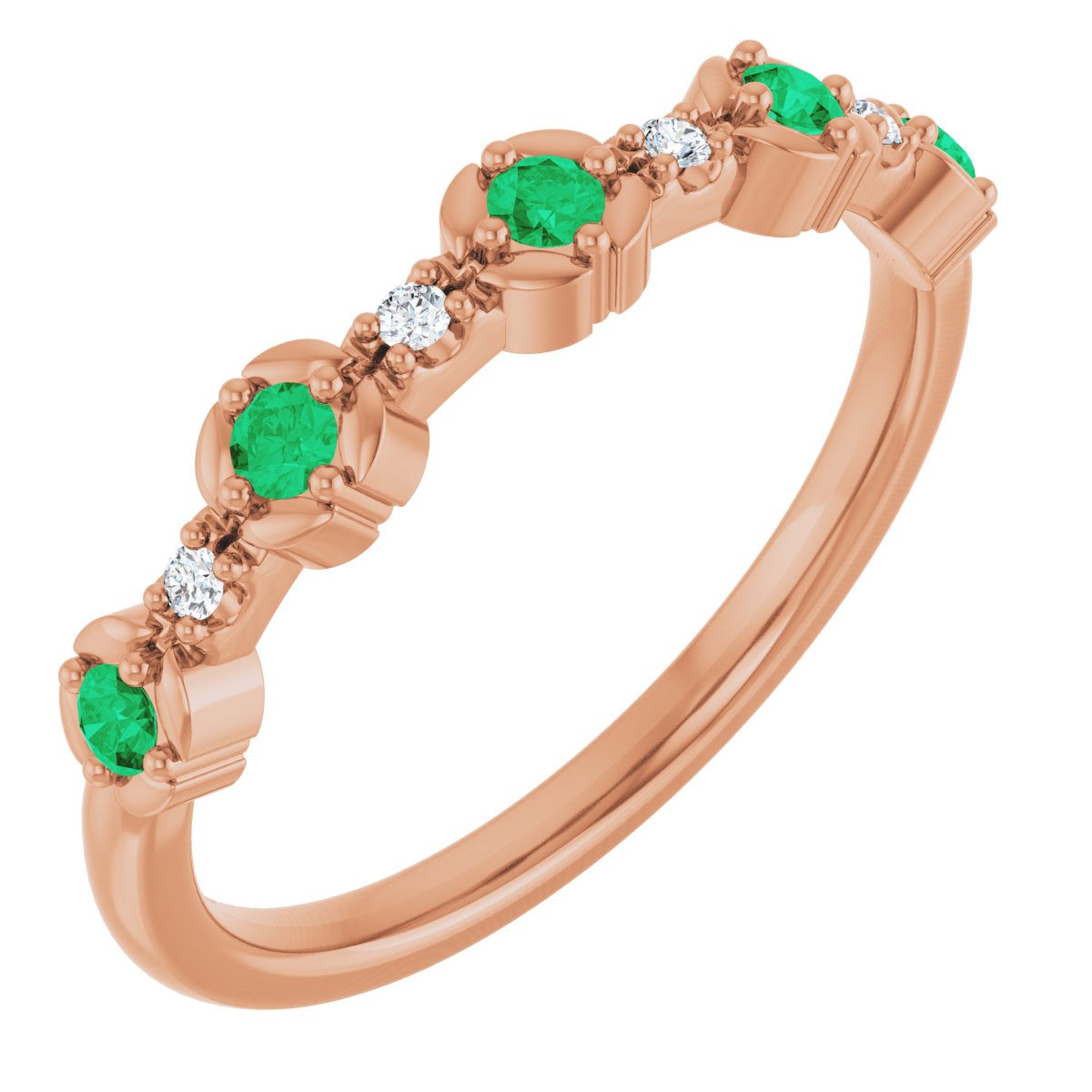 Stackable Ring -  Natural Emerald