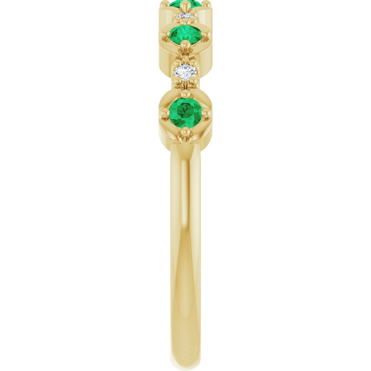 Stackable Ring -  Natural Emerald